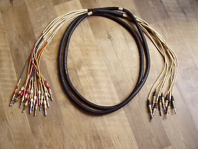 15’ Long (8) Channel Audio Insert Snake Cable 1/4  TRS Male To 1/4  TS • $29.95