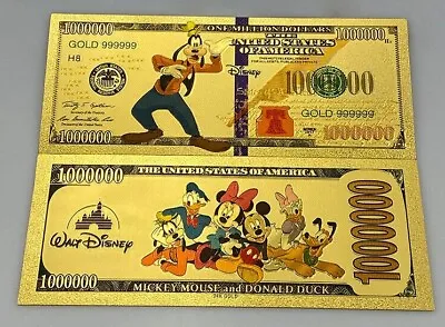 Goofy Disney Million Dollar 24K Gold Bill FREE SHIPPING! LOOK! USA SELLER! • $2.88