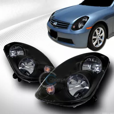 JDM Sport Black Crystal Headlights Lamps For 2003-2004 Infiniti G35 4D 4Dr Sedan • $169.95