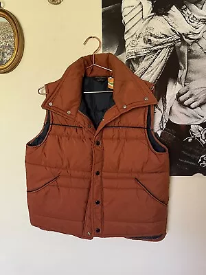 Vintage David Peyser Puffer Vest Orange 70s 80s Marty McFly Back To The Future M • $35