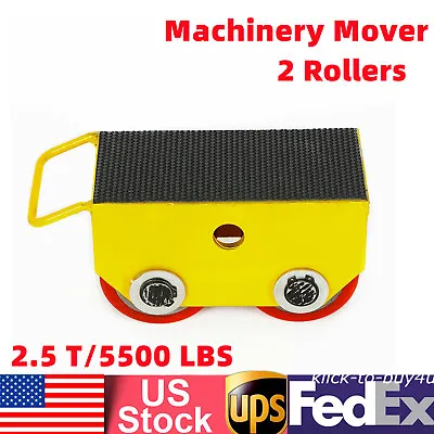 $38 • Buy Machinery Mover Industrial Dolly Skate Dolly Mover 2 Rollers Wheels 2.5T/5500LBS