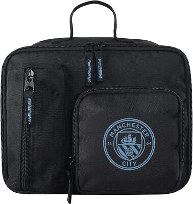 Manchester City Black Lunch Bag With Bottle Holder - Football School Gift • £19.99