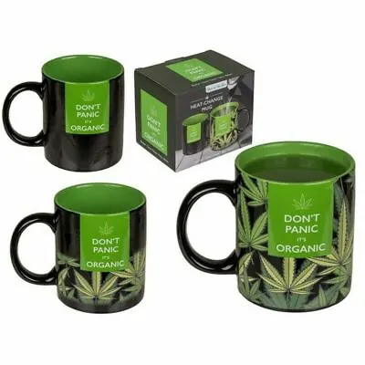 £9.99 • Buy Weed Mug Cannabis DON'T PANIC ITS ORGANIC With Thermal Effect Funny Weed Mug