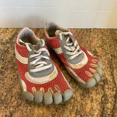 Vibram FiveFingers Kids Size JR 31 Pink/White/Gray Water Shoes (G333) Hiking • $24.49