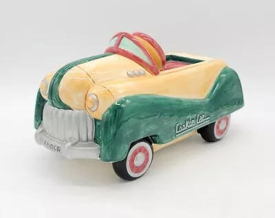 Vintage Green Yellow Peddle Car Cookie Jar Toys In The Cupboard By Vander 1997  • $74.24