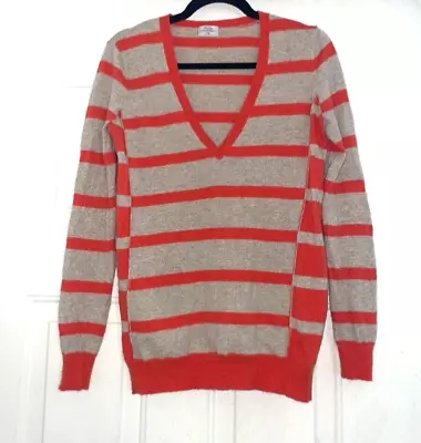 Wallace Madewell Rare Ex-Boyfriend Striped V-Neck Sweater Size M Wool Cashmere • $39.99