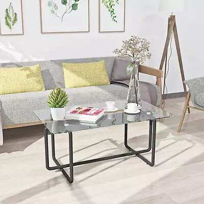 Coffee Table Modern Tempered Glass Tea Table Table For Living RoomTransparent • $86