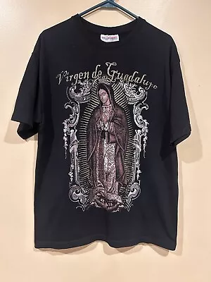 Vintage Virgen De Guadalupe Graphic T Shirt Mens XL Virgin Mary Mexican Bootleg  • $22.50