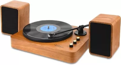 Voksun 3 Speed Turntable W/Dual 15W Speakers High Fidelity Vinyl Record Player • $79.99
