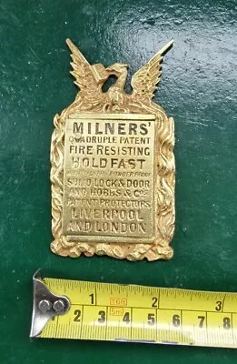 £28.99 • Buy Safe Plaque Safe Plate Escutcheon Milners 