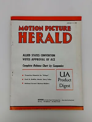 January 31 1959 - Motion Picture Herald Magazine Vintage 50's *Read • $11.95