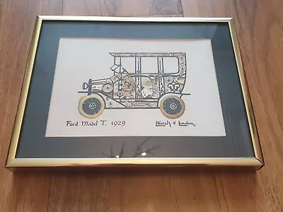 ORIGINAL L. KERSH ART FRAME Steampunk FORD MODEL T 1929 -Watch Parts Art W COA • $24.89