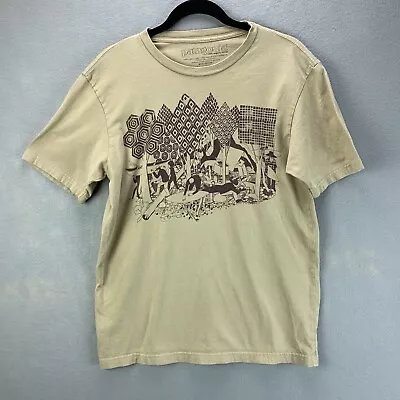 Patagonia Shirt Mens Small Tan Graphic Tee Organic Cotton Camping • $17.99