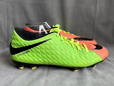 Nike Hypervenom Soccer Cleats Shoes Mens Neon Green Orange 852547-308 Sz 9 Faded • $24.99