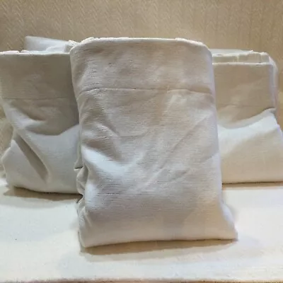 $149 • Buy Pottery Barn Teen 3 Ct Lot Blackout  Cotton Chenille Curtain Panel Ivory 44x108