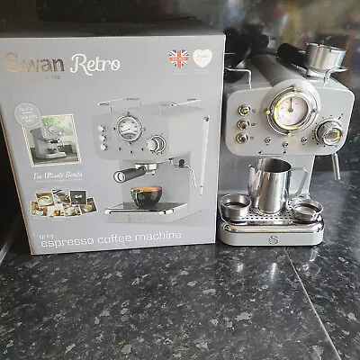 *Used* Swan Retro Pump Espresso Machine - Grey - With Steam Wand • £27