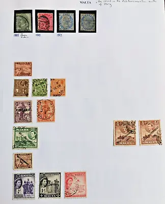 Malta Stamps From 1885 On An Album Page Queen Victoria • $2.47