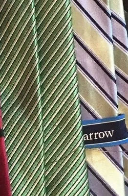 Lot Mens Silk Ties Arrow Croft Barrow Green Lavender Stripe  • $10.87