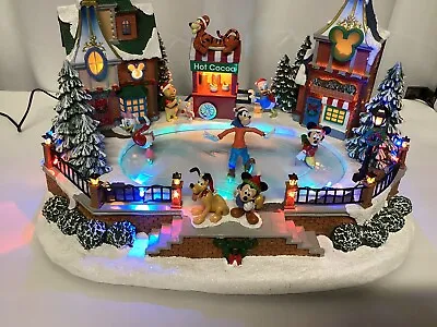 Disney Mickey And Friends Christmas Village Lighted Musical Ice Skating Lights  • $279