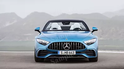 Mercedes AMG SL 43 2022 Blue Wall Decor Print Photo Poster • $17.98