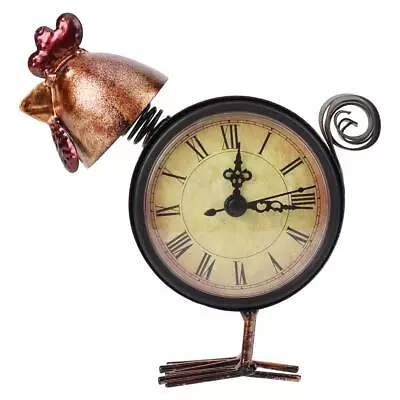 Desk & Shelf Clocks Melting Clock DecorEuropean Retro  Chicken Shaped Iron Cl... • $33.42