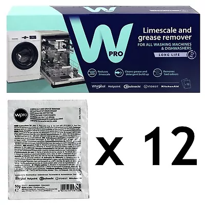 INDESIT Washing Machine LIMESCALE DESCALER Detergent Remover 12 X 50g Sachets • £14.39