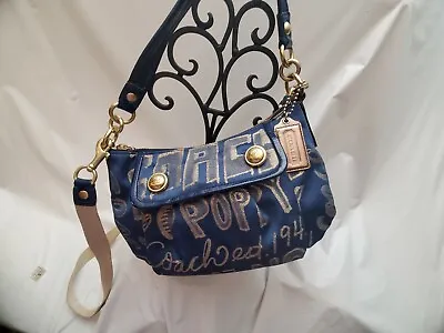 $99.98 • Buy Coach Poppy Story Patch- Blue And Gold