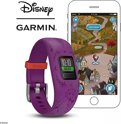 Garmin Vivofit Jr 2 Kids Fitness Activity Tracker Disney Frozen Smartwatch Purpl • $139