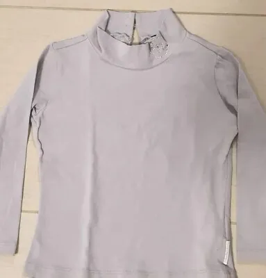 Calvin Klein Design Gray Turtle Neck Baby Girls Cotton Toddler Top Long Sleeve 4 • £7.99