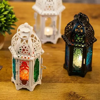 £4.36 • Buy Moroccan Lantern Tea Light Lamp Candle Holder Hanging Home Garden Wedding Decor