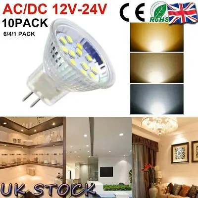 LED MR11 Lights Bulbs Spot Lamp AC/DC 12V-24V 3W/5W GU4 Bi-Pin Base Light • £5.39