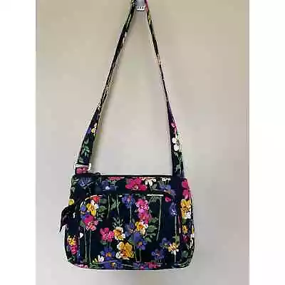 Vera Bradley WILDFLOWER GARDEN Little Hipster Crossbody Zip Shoulder Bag VGUC • $15.50