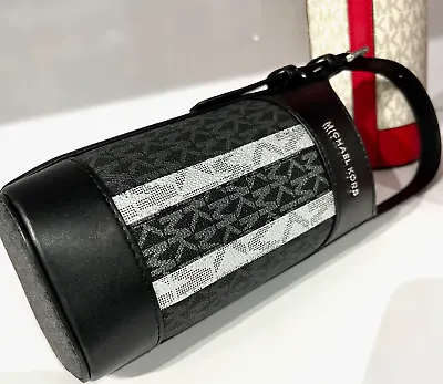 Michael Kors Giftables Wine Bottle Holder MK Logo Bag Luggage Black Silver • £67.51