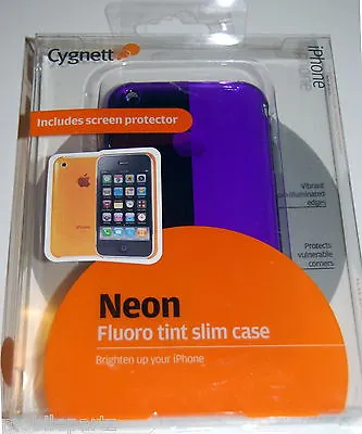 Cygnett IPhone 3G / 3GS Neon Fluro Tint Two Tone Slim Back Case Screen Protector • £2.99