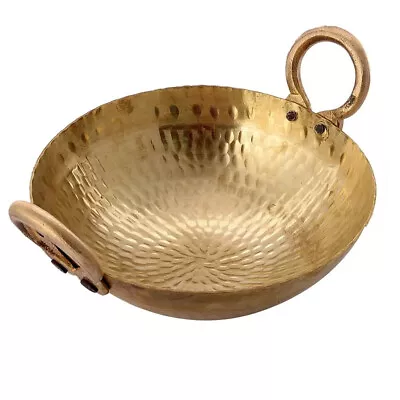 Brass Kadai Brass Karahi Brass Wok Pital Cooking Wok Pital Kadai Brass Kadhai • $42.99