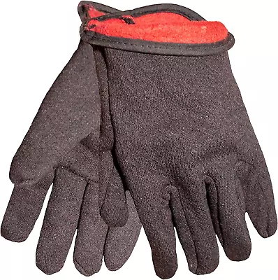 G & F Products Brown Jersey Winter Work Gloves With Red Fleece Lining • $18.26