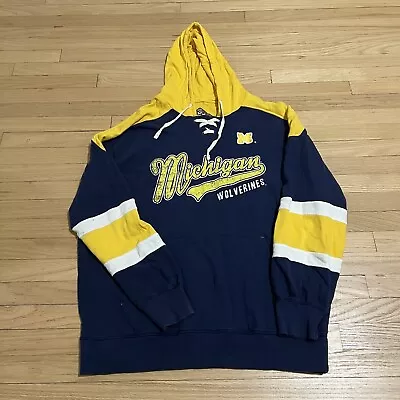Vintage Michigan Wolverines Hockey Sweater Mens XXL Blue 90s Streetwear Heavy • $50.11