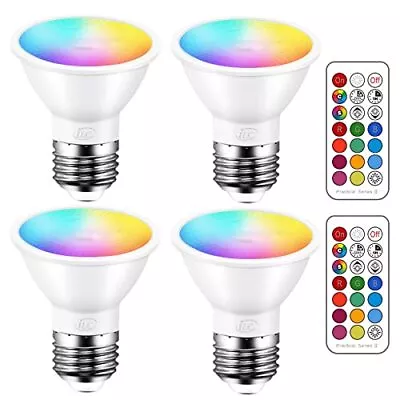 Par16 Led Light Bulbs 40 Watt Equivalent Color Changing E26 Screw 45 12 Colors D • $25.61