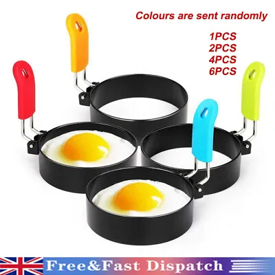 Portable Round Non Stick Egg Frying Rings Circle Fried/Poach Mould Pancake Gift • £5.99