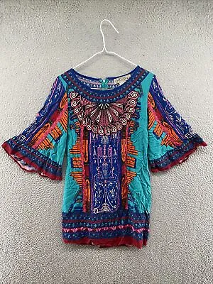 Flying Tomato Rayon Aztec Print Pullover Shirt Dress In Women’s Size Small • £9.49