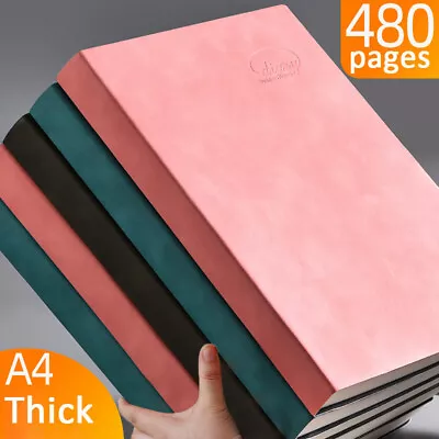 A4 480 Pages PU Leather Thick Journal Paper Notebook Lined/Blank Diary Planner • $39.99