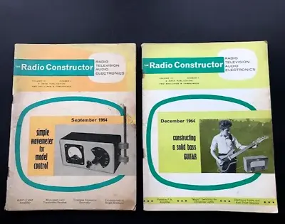 RADIO CONSTRUCTOR SEPTEMBER 1964 MAGAZINES Vol.18 No.2 & 5 BASS GUITAR Wavemeter • £6.75