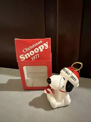  Vintage 1977 Snoopy Peanuts Ceramic Ornament • $20