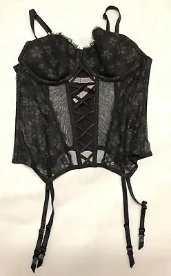 NWT Black Victoria’s Secret Lace Merrywidow Size L • $39.99