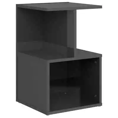 High Gloss Bedside Table Drawers Storage Side Cabinets Wooden Nightstand Grey • $46.33