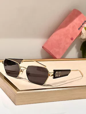 Miu Miu Sunglasses SMU5689TS Gold Women Logo Eyewear W/ Box • $239