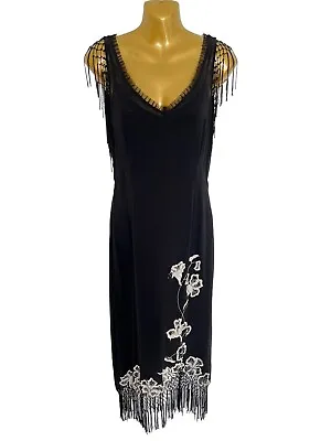 £34.90 • Buy Press & Bastyan 100% Silk Dress Size 12 Flapper Wedding Party Occasion Camisole