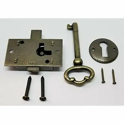 $32.18 • Buy Small Brass Plated Non-Mortise Cabinet Lock Antique Hardware Tools & Home