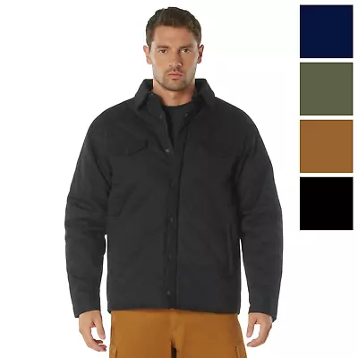 Mens Diamond Quilted Cotton Jacket Midweight Quilted Jacket Tactical Work Coat • $79.99