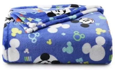 MICKEY Mouse Vibrant Blue & White Oversized 5x6' THROW BLANKET The Big One NEW • $21.95